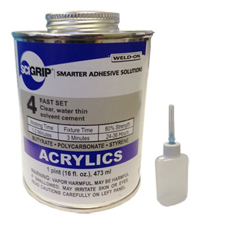 4 Acrylic Adhesive - Pint and Applicator Bottle with Needle